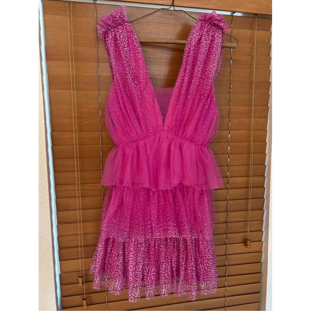Glitter Always tulle tiered mini dress